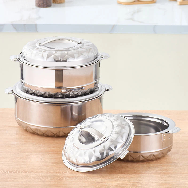 2025 New Design Cookware Hotel Kitchen Non Stick Cooking Pot Set MIRROR Body Middle 3PCS