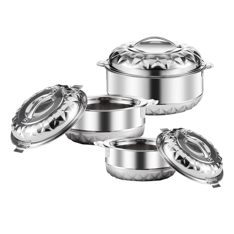 2025 New Design Cookware Hotel Kitchen Non Stick Cooking Pot Set MIRROR Body Middle 3PCS