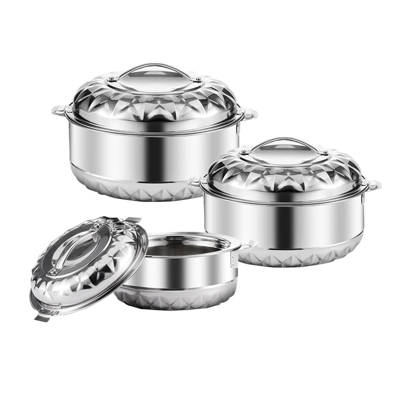 2025 New Design Cookware Hotel Kitchen Non Stick Cooking Pot Set MIRROR Body Middle 3PCS